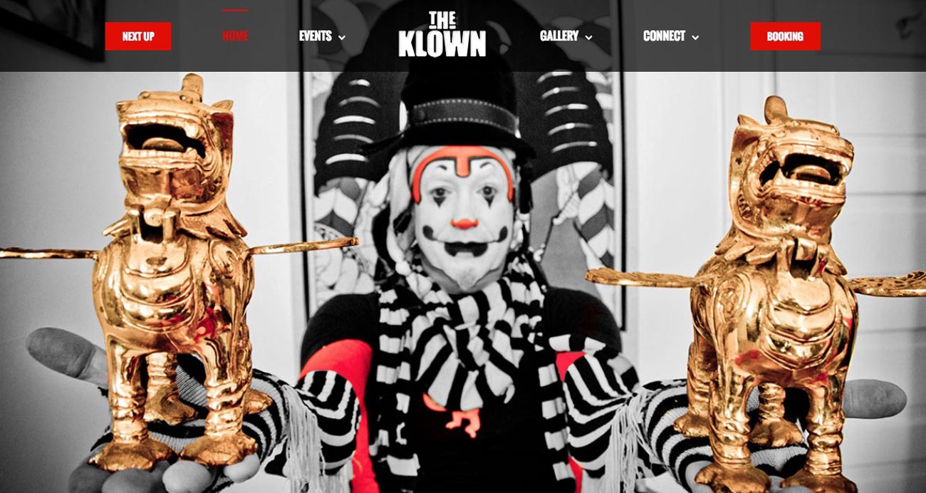 The Klown's website designed and developed by The National Revue