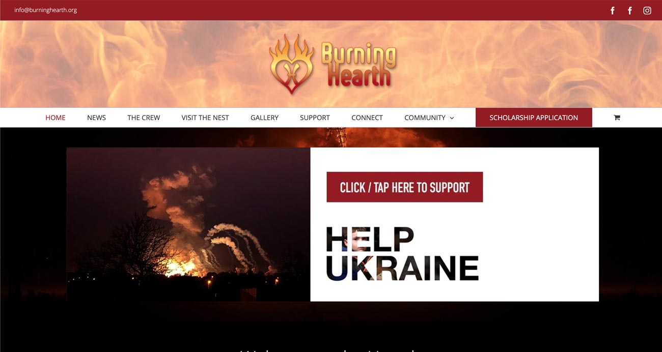 Burning Hearth website - Designed & built by The National Revue